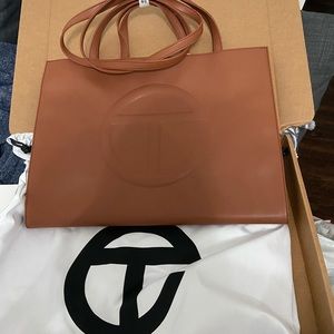 Large Tan Telfar Shopping bag